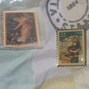 2 stamp collection pins